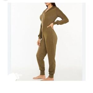 NWT Savage X Fenty Sleep & Shine Hooded Bodysuit Military Olive Green NWT size M
